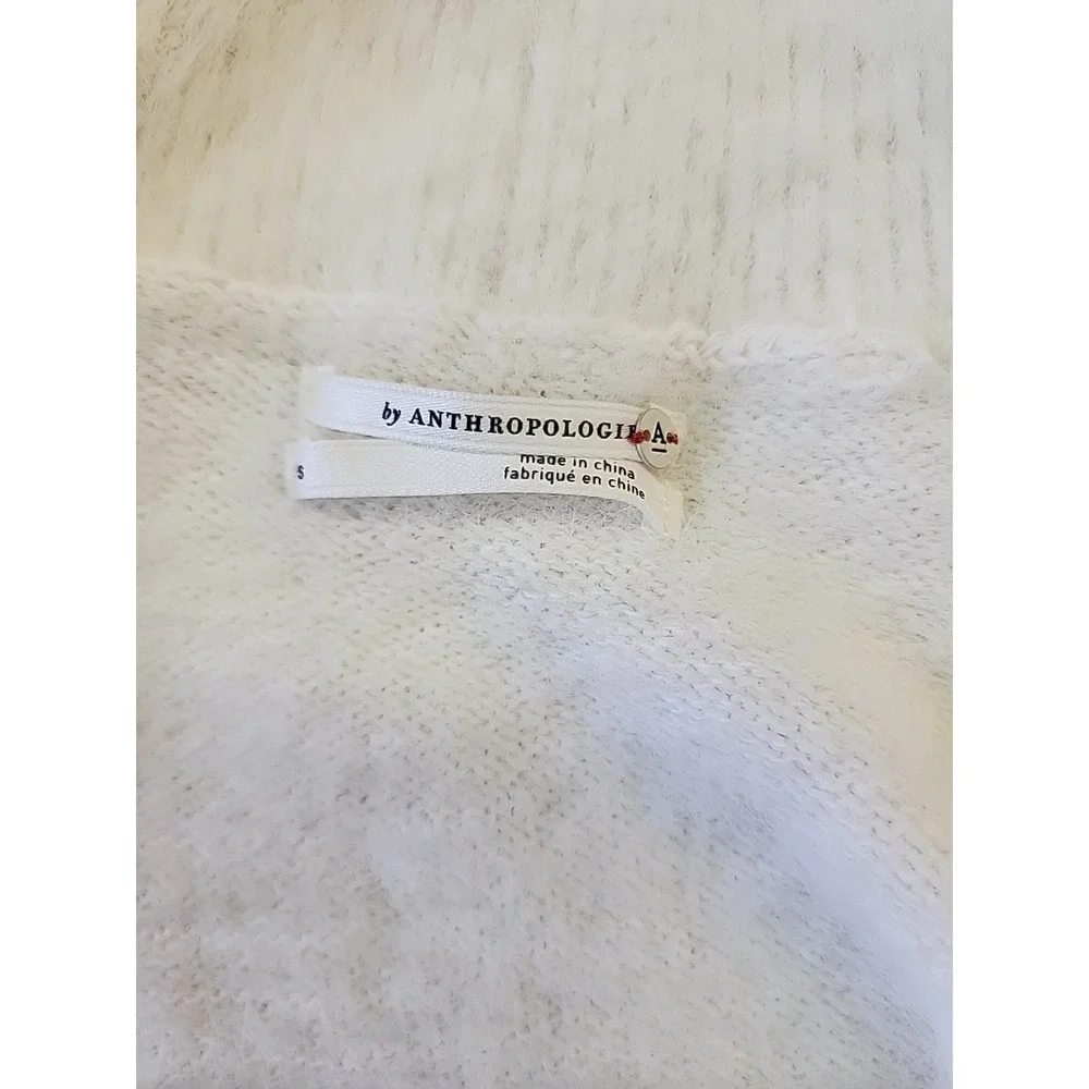 NWT Anthropolgie S Fuzzy Eyelashe Cardigan Ivory $148